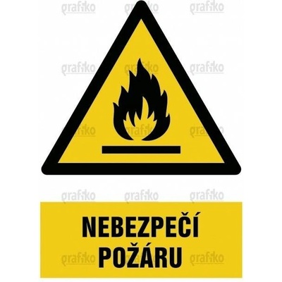 Grafiko | Nebezpečí požáru - Text obrázku Nebezpečí požáru, Materiál Plast, Rozměr 210x148mm