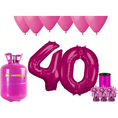 HeliumKing Helium párty set na 40. narozeniny s růžovými balónky