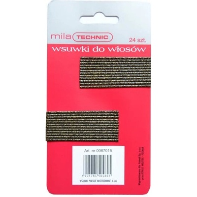 Sponka plochá Mila - 6 cm, patina (zlatá) - 24 ks (0067015)