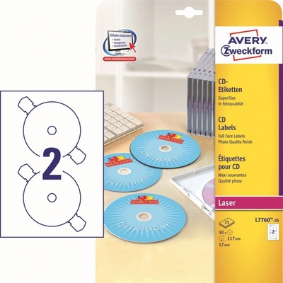 Avery Zweckform 25 listů, A4, bílé L7760-25