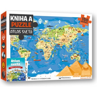 Kniha a puzzle Atlas sveta