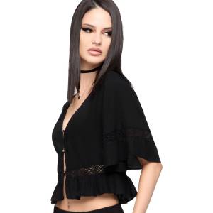KILLSTAR дамска блуза (crop top) KILLSTAR - MIDNIGHT VALE - Black - KSRA014839