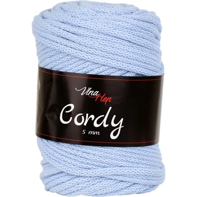 Vlna-hep Cordy 5mm - šňůra - bavlna Cordy 5mm: nová - 8422 Světle modrá