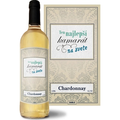 Sablio Najlepší kamarát na svete Chardonnay biele suché víno 12 % 0,75 l (čistá fľaša)