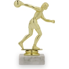 Figurka bowling žena 14 cm zlatá včetně podstavce