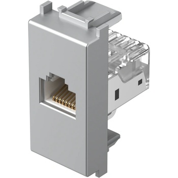 TEM Розетка RJ45 Cat. 5e UTP 1M, цвят Сребро мат, Modul - KM37ES (KM37ES)