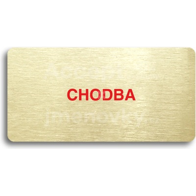 ACCEPT Piktogram CHODBA - zlatá tabulka - barevný tisk bez rámečku