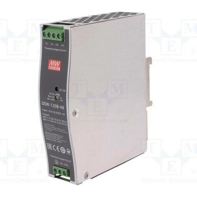 MEAN WELL DDR-120B-48 Měnič: DC/DC; 120W; Uvst: 16,8÷33,6VDC; Uvýst: 48VDC; Ivýst: 2,5A