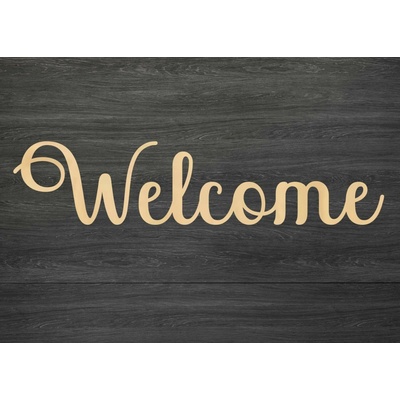 Drevený nápis na stenu – Welcome