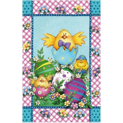 Stil Velikonoční sáček 24,5 × 38 cm - Kuřátka a vajíčka