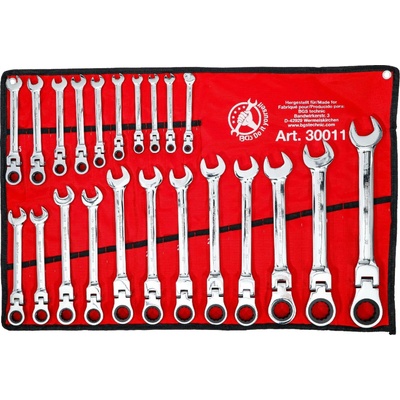 BGS technic Sada ráčnových očkoplochých klíčů ohebné hlavy 6 - 32 mm 22dílná BGS 30011