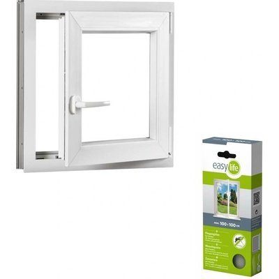 Okna Hned Sada plastové okno 700 x 700 mm pravé, otevíravé i sklopné, bíle + síť proti hmyzu