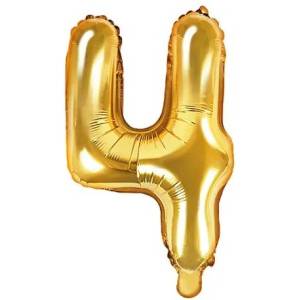 Party Deco Фолиев Балон Цифра, Златно, 35см - 4 (fb10m-4-019)
