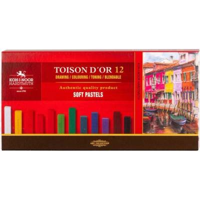 Koh-i-noor Suché pastely Toison d´or soft pastel hranaté 12 sada papír polotvrdé pastel