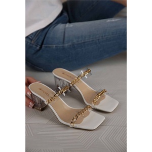 Moda Trend Дамски чехли с ток - Бели 299556 (299556_Бяло)