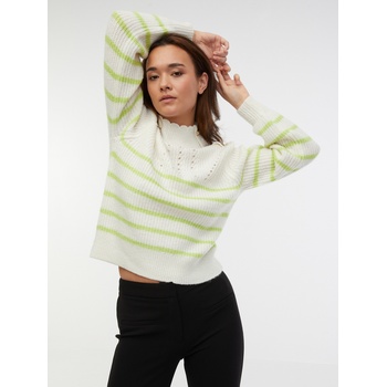 orsay Зелено-бял дамски пуловер на райе с примес на вълна ORSAY Orsay | Byal | ЖЕНИ | S