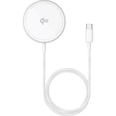 Baseus - Магнитно безжично зарядно устройство Simple Mini4 Air (P10278200S11-00) - Бързо зареждане, кабел Type-C, Qi2, 15W - Frost Silver