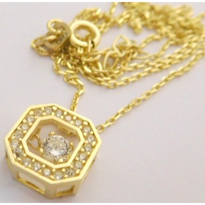 Klenoty Budín Zlatá souprava ze žlutého zlata s pohybujícím se přívěskem HK4005