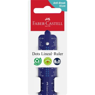 Faber-Castell Линеал, пластмасов, нечуплив, 15 см, FABER-CASTELL "Polka dots", смесени цветове 172115 (172115)