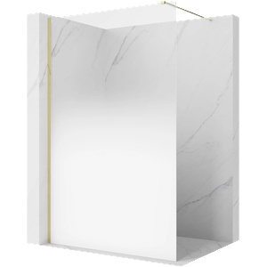 Mexen Kioto душ стена Walk-in 110 x 200 cm, омбре бяло 8 mm, златна - 800-110-101-50-86 (800-110-101-50-86)