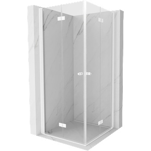 Mexen Mist-F Двойна сгъваема душ кабина 80 x 80 см, прозрачна, бяла - 8A6-080L-080P-20-00 (8A6-080L-080P-20-00)