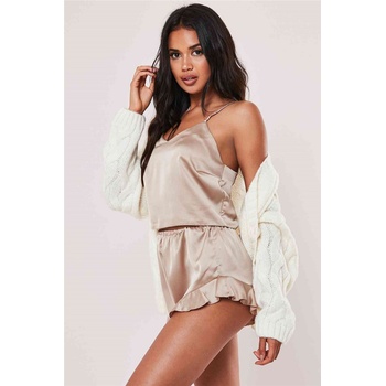 Underwear Wind Дамска сатенена пижама - Бежова #310439 (310439_Бежов)