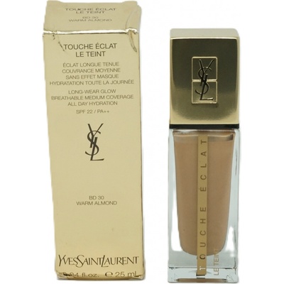 Yves Saint Laurent Touche Éclat Le Teint dlouhotrvající make-up pro rozjasnění pleti SPF22 BD30 Warm Almond 25 ml