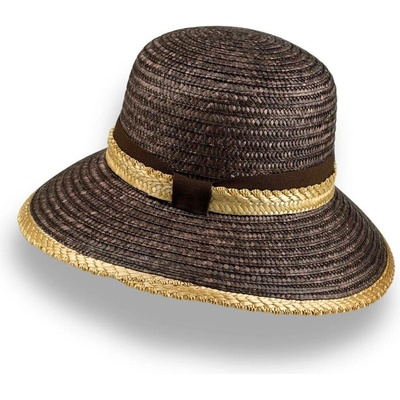Krumlovanka Luxusní dámský slaměný klobouk marrone Handcrafted střední kempa Co-14655
