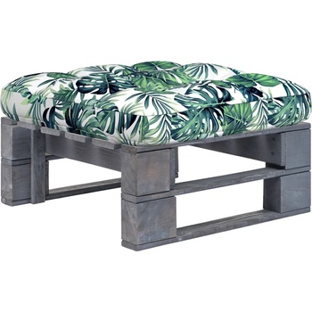 vidaXL Градинска палетна табуретка сиво импрегнирано борово дърво (3066420)