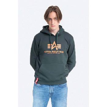 Alpha Industries Суичър Alpha Industries Basic Hoody в зелено с качулка с принт 178312.353 (178312.353)