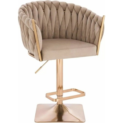 LuxuryForm Design Norden Velur na zlatej hranatej podstave latte