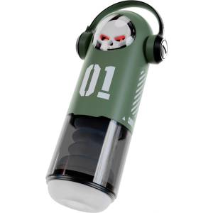 Rebel Skull - тласкащ и вибриращ мастурбатор (зелен) - lovesexshop