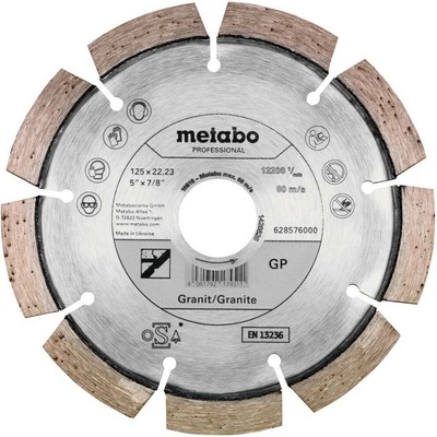 Metabo Diamantový rezný kotúč 125 x 22,23 mm 628576000