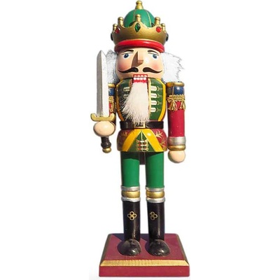 TifanTex drevený Luskáčik s mečom kráľ 31cm