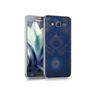 kwmobile Прозрачен калъф с дизайн ориент за Samsung Galaxy J5 - син