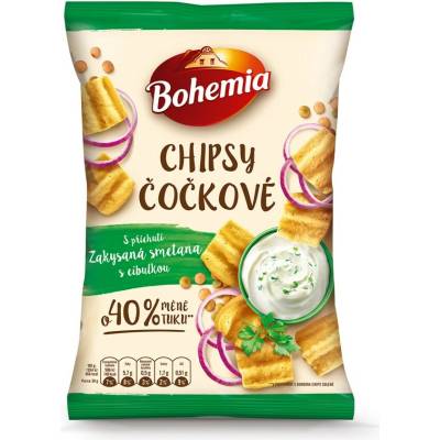Bohemia Chipsy čočkové Zakysaná smetana s cibulkou 10 x 65 g