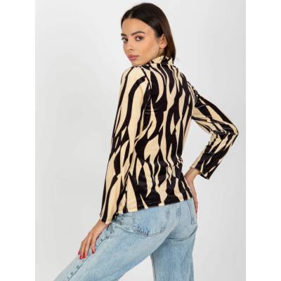Rue Paris Blouse-R P-BZ-8187-1.02X-black-beige