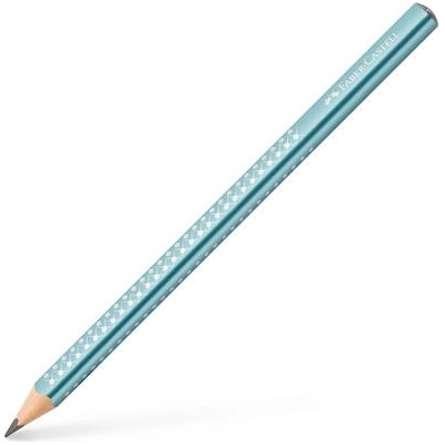 Faber-Castell Графитен молив, B, триъгълен, FABER-CASTELL "Sparkle Jumbo", метален океански син 111662 (111662)