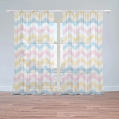 Sablio Záclony Trojfarebné čmáranice: 2ks 150x250cm