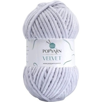 POPYARN Pletací příze Velvet B026 - šedá