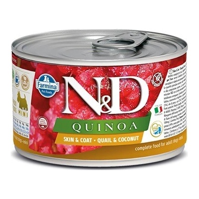 N&D dog Quinoa Skin Coat Quial Coconut 140 g