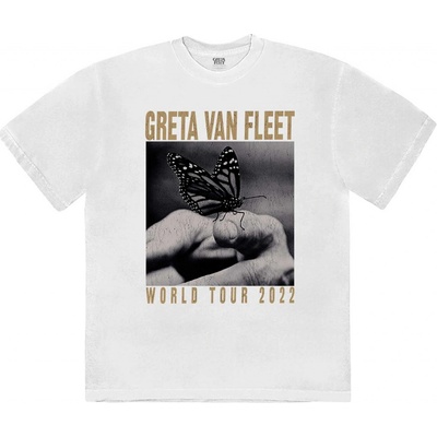 Greta Van Fleet tričko World Tour Butterfly biele