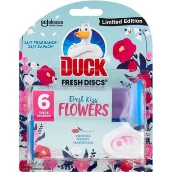 Duck Fresh Discs First Kiss Flowers Toaletný gél pre hygienickú čistotu a sviežosť vašej toalety 36 ml