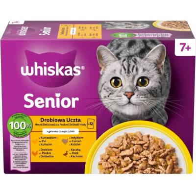 Whiskas пауч Senior Пиршество с птиче месо в желе 12 x 85 г