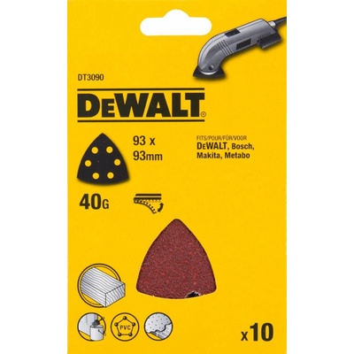 DeWALT Brúsny papier 93 x 93 mm, P180, suchý zips (10 ks) DT3094