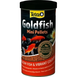 TETRA Pond Goldfish Mini Pellets - пълноценна храна за ежедневно хранене на всички малки златни рибки в градински езера - 1 литър