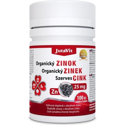 Jutavit Organický Zinok 25 mg 100 tabliet