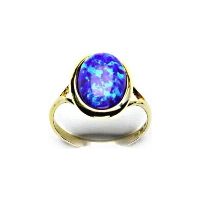 Čištín zlatý syntetický fialový opál žluté zlato T 1454