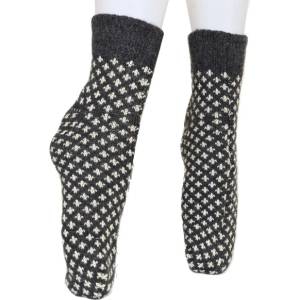 Vodo Тъмно сиви домашни вълнени чорапи