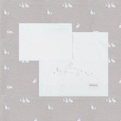 Bimbidreams Комплект чаршафи за бебешка люлка Bimbidreams - Bunny, 50 x 80 cm, Grey (8499000789213)